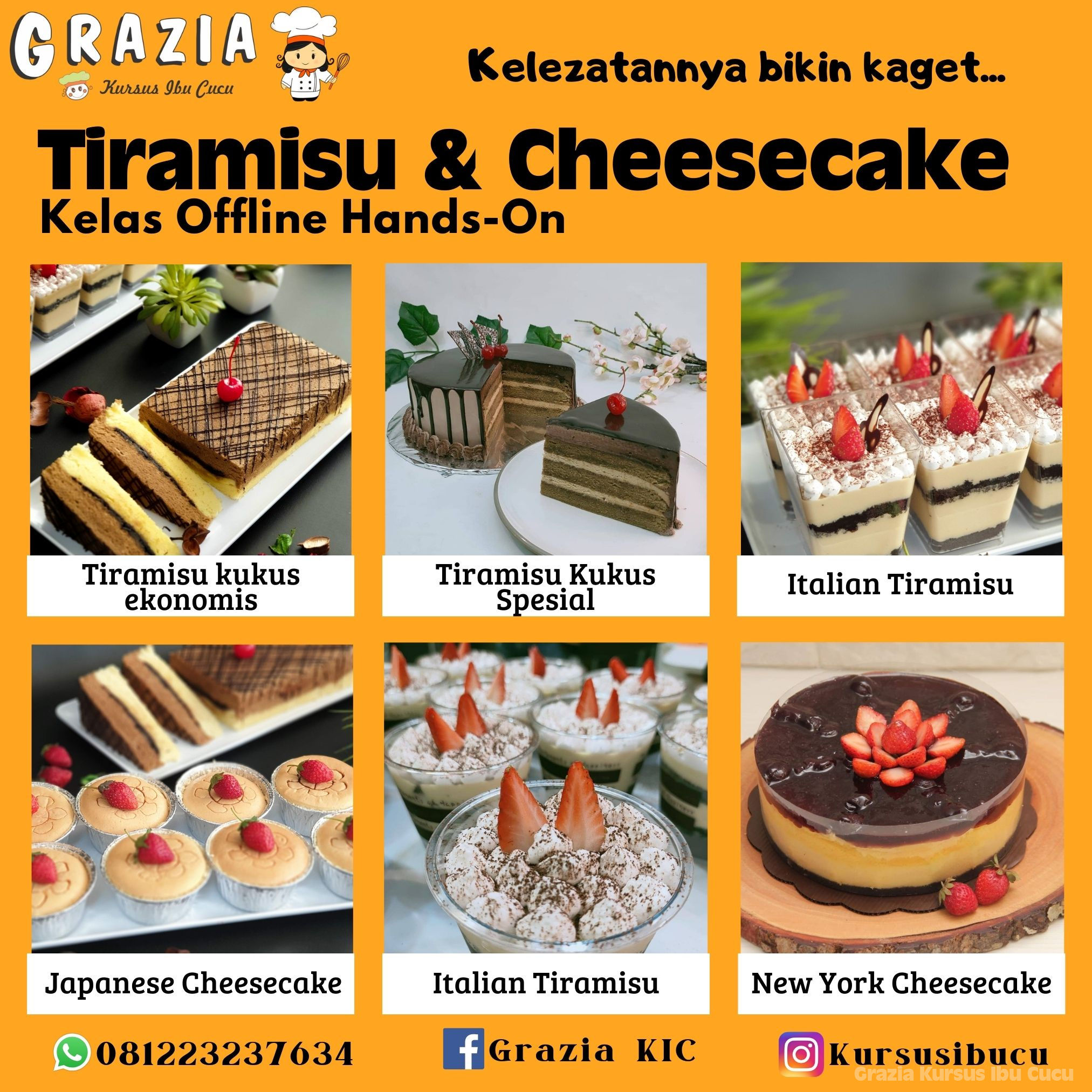 Offline Kelas Tiramisu dan Cheesecake