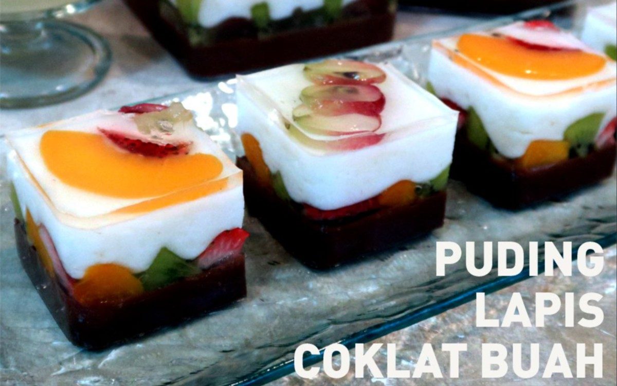 Puding Lapis Coklat Buah